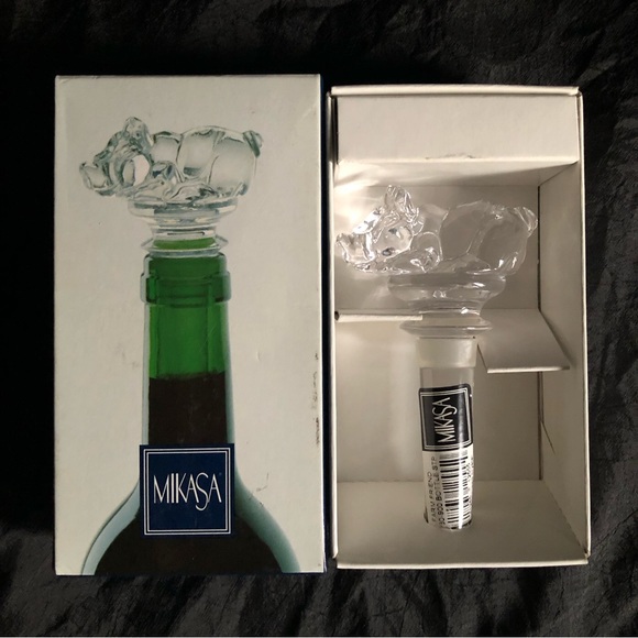 Mikasa Other - Vintage Mikasa Crystal Bottle Stopper - Farm Friend Pig